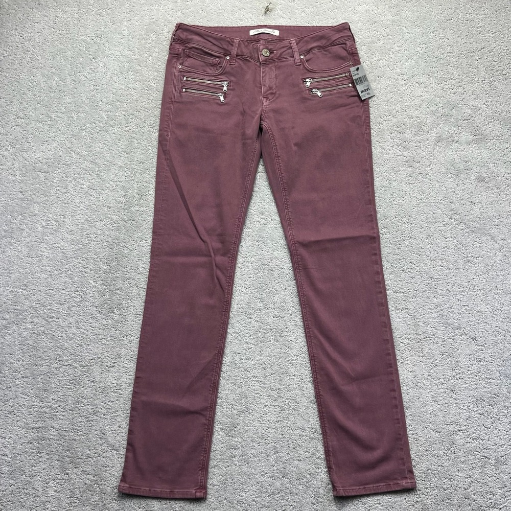 Mavi Jeans Co Biker Pants Womens 27 Purple Pink Zipper Detail Slim Straight NWT